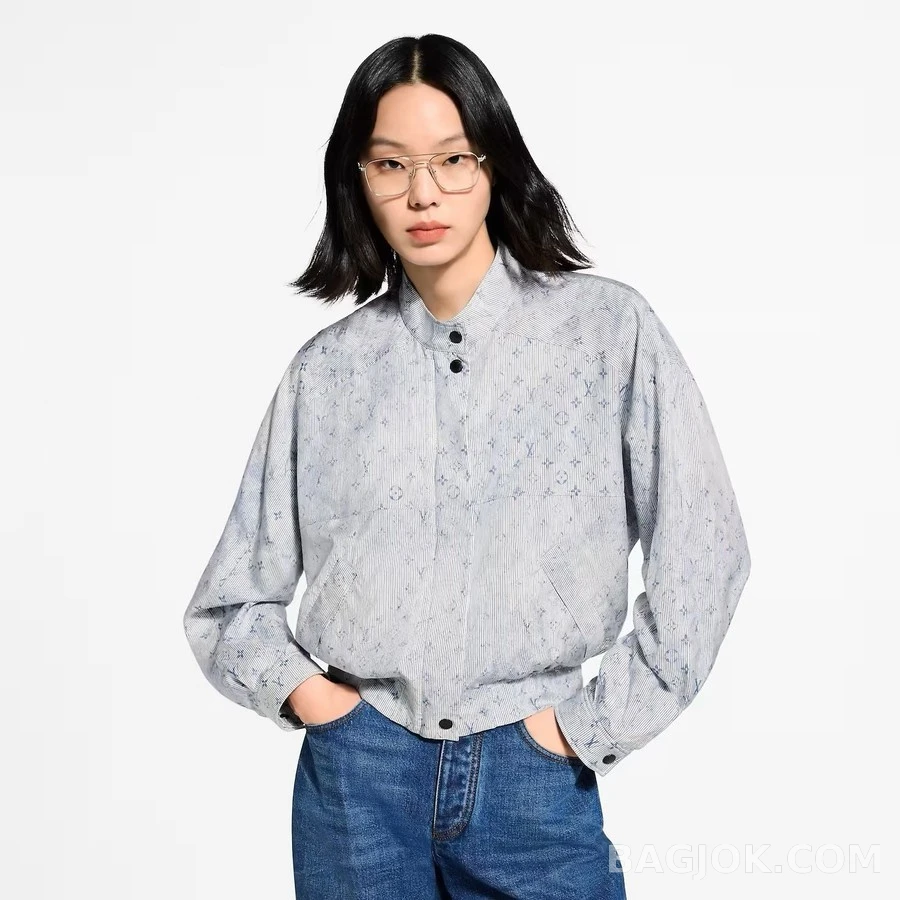 루이비통 루이비통 모노그램 워시드 실크 자켓 상세 이미지