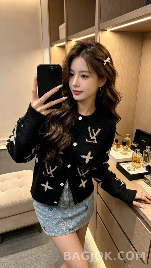 루이비통 루이비통 모노그램 자수 니트 가디건 상세 이미지