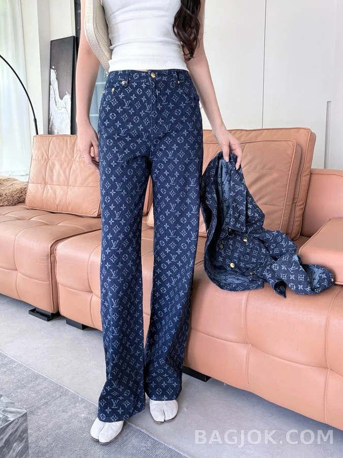 루이비통 루이비통 모노그램 자카드 스트레이트 팬츠 상세 이미지