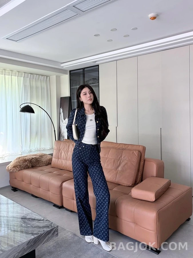 루이비통 루이비통 모노그램 자카드 스트레이트 팬츠 상세 이미지