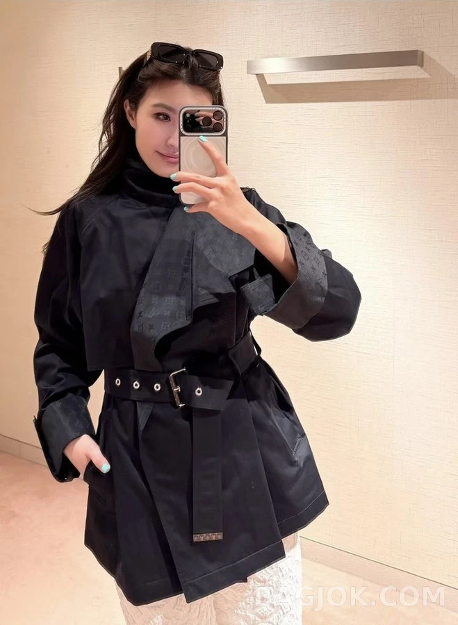루이비통 루이비통 모노그램 칼라 커프스 숏 트렌치코트 상세 이미지