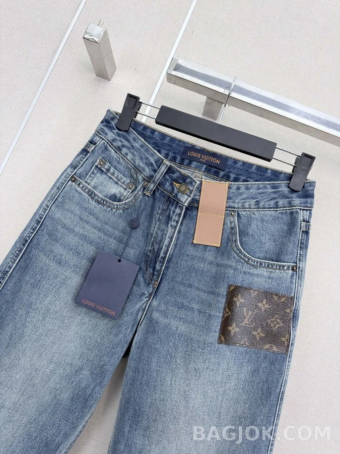 루이비통 루이비통 모노그램 패치 스트레이트 팬츠 상세 이미지