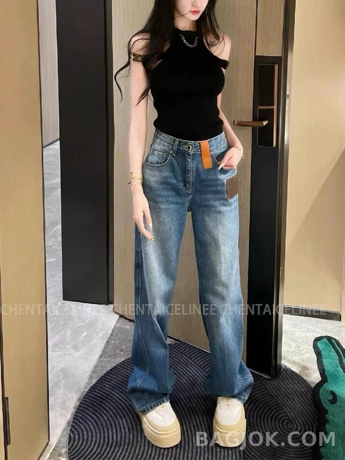 루이비통 루이비통 모노그램 패치 스트레이트 팬츠 상세 이미지
