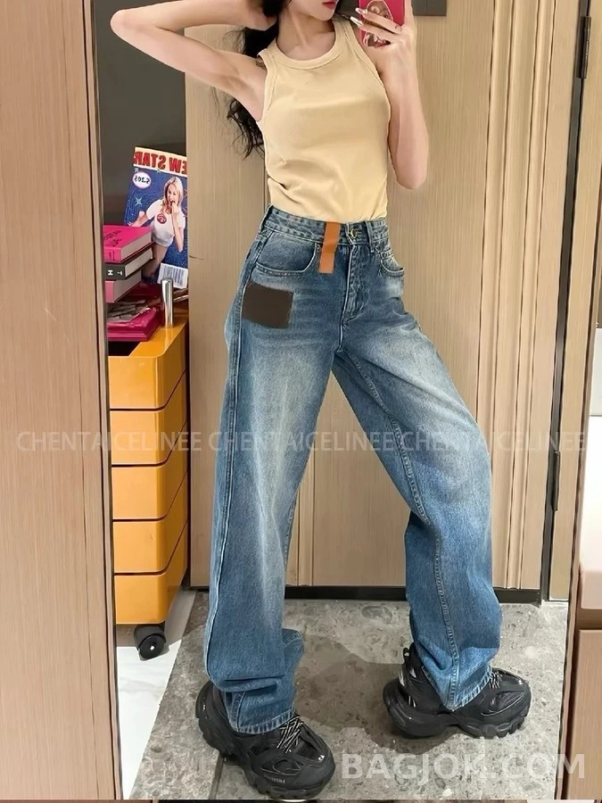 루이비통 루이비통 모노그램 패치 스트레이트 팬츠 상세 이미지