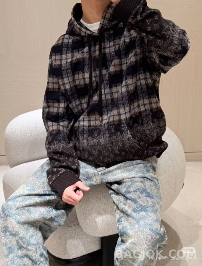 루이비통 루이비통 모노그램 페이드 플레이드 후디 상세 이미지