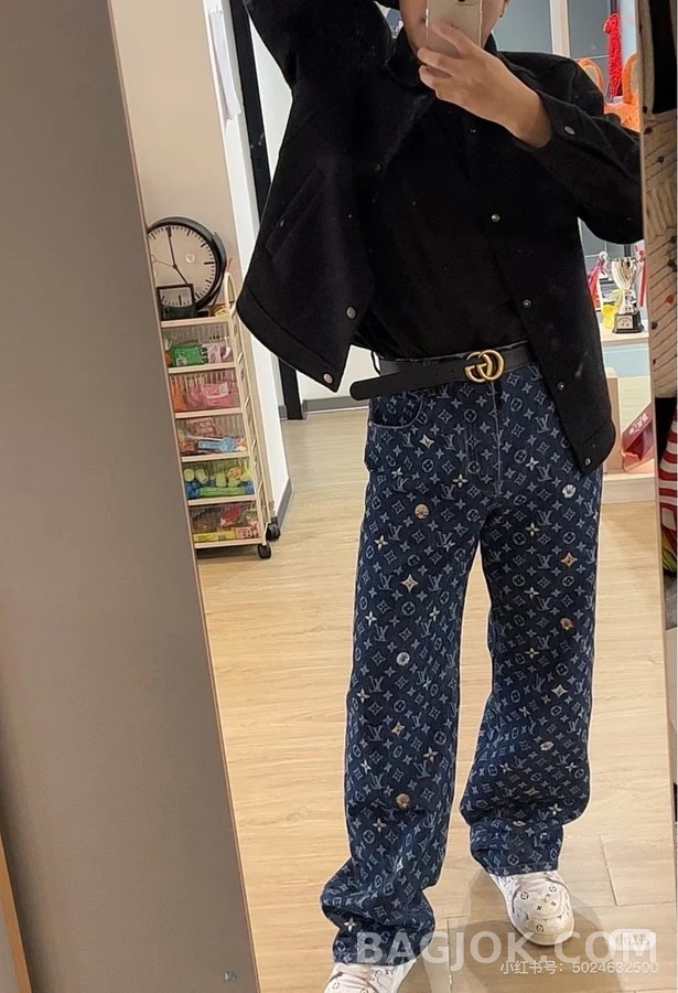 루이비통 루이비통 모노그램 플라워 데님 팬츠 상세 이미지