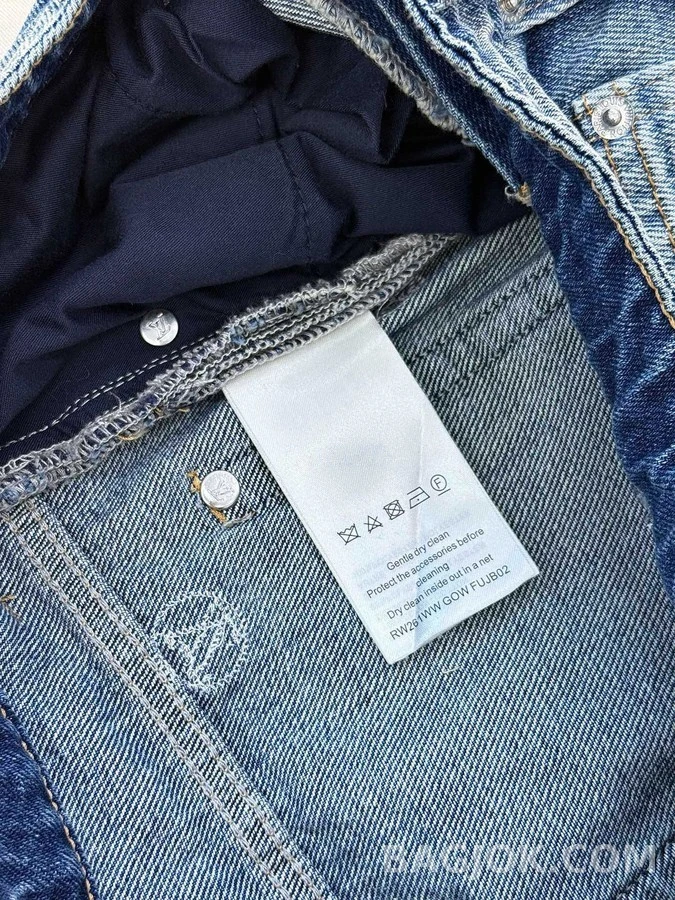 루이비통 루이비통 모노그램 플라워 자수 와이드 데님 팬츠 상세 이미지
