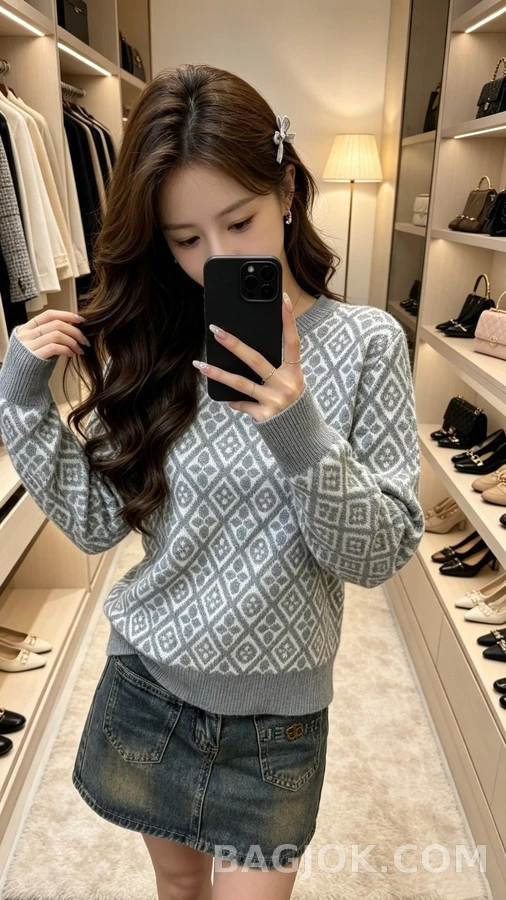 루이비통 루이비통 모노그램 플라워 자카드 니트 상세 이미지