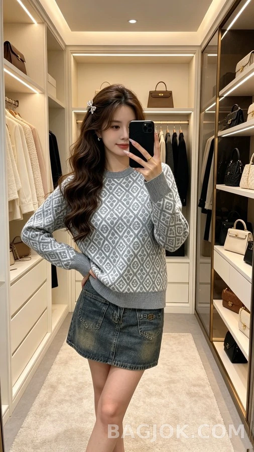 루이비통 루이비통 모노그램 플라워 자카드 니트 상세 이미지