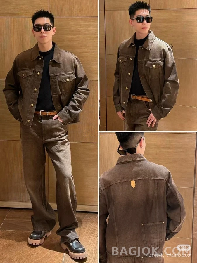 루이비통 루이비통 빈티지 가죽 셔츠 재킷 상세 이미지