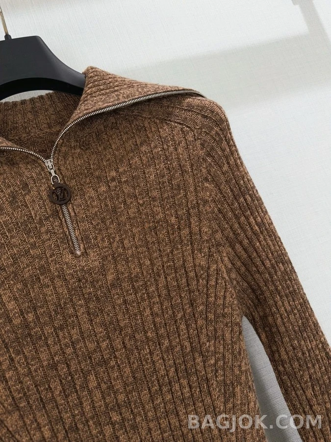 루이비통 루이비통 세로 골지 반집업 니트 상세 이미지