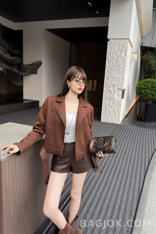 루이비통 루이비통 스웨이드 벨티드 바이커 자켓 상세 이미지