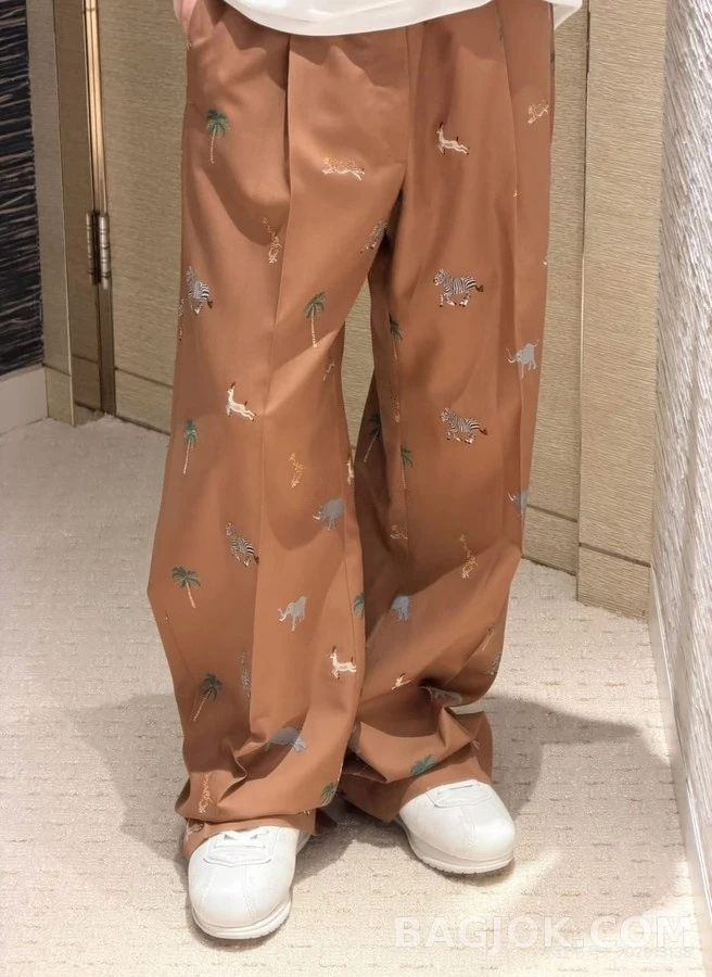 루이비통 루이비통 애니멀 패턴 드로스트링 팬츠 상세 이미지