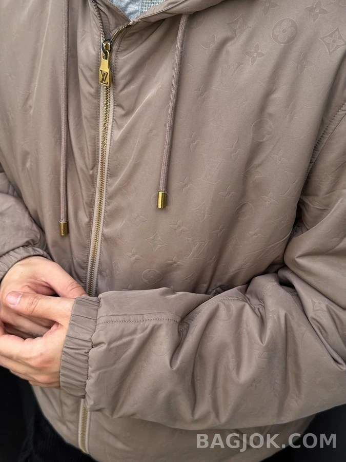 루이비통 루이비통 연결 패턴 후드 패딩 상세 이미지