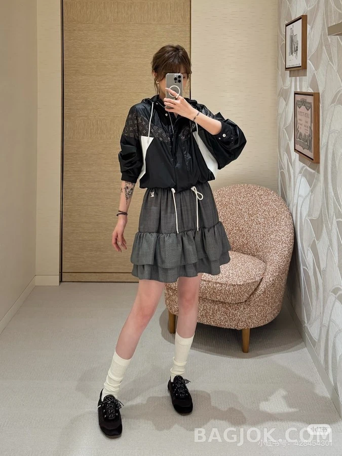 루이비통 루이비통 자수 러플 스커트 상세 이미지
