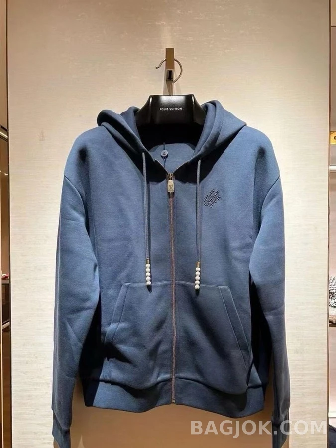 루이비통 루이비통 자수 로고 드로스트링 후드 집업 상세 이미지