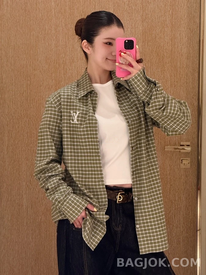 루이비통 루이비통 체크 로고 긴팔 셔츠 상세 이미지