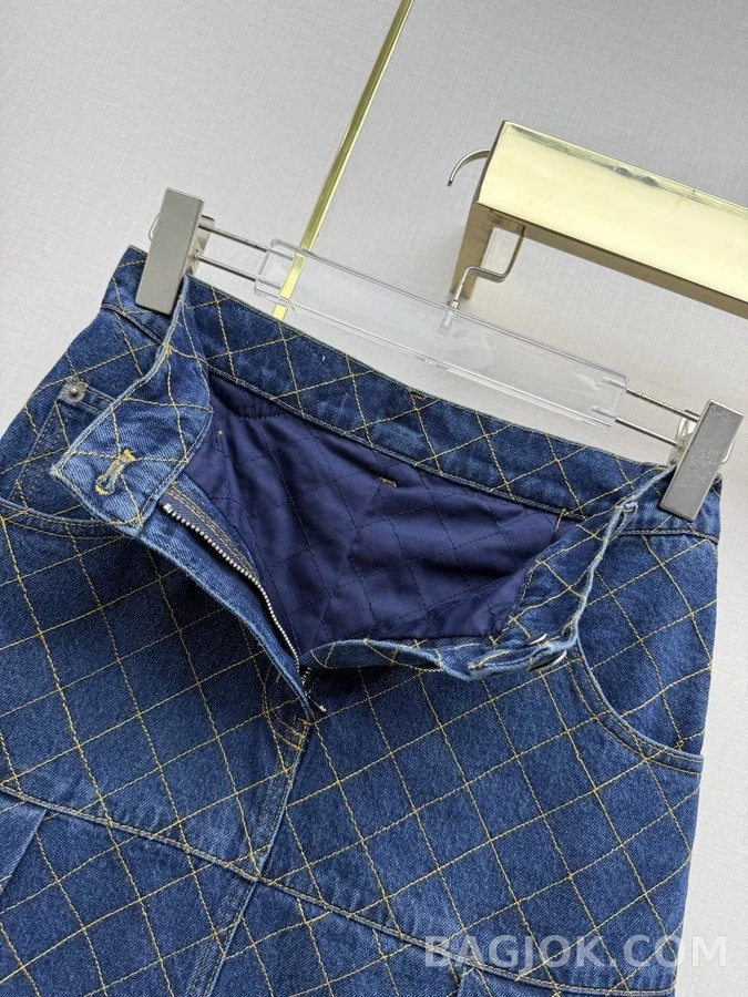 루이비통 루이비통 퀼팅 데님 스커트 상세 이미지