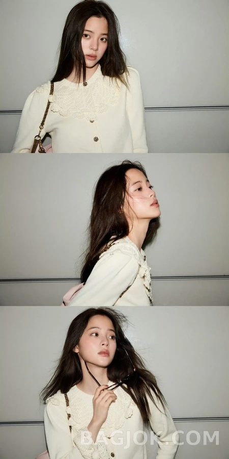 루이비통 루이비통 크로셰 러플 칼라 가디건 상세 이미지