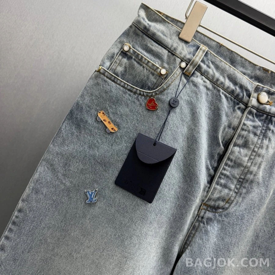 루이비통 루이비통 패치 스케이트보드 데님 팬츠 상세 이미지