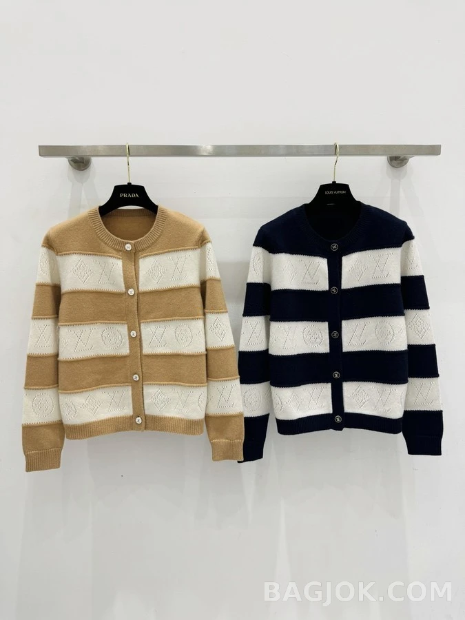 루이비통 루이비통 펀칭 모노그램 스트라이프 가디건 상세 이미지