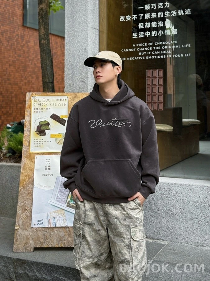 루이비통 루이비통 펄 장식 연결된 후드티 상세 이미지
