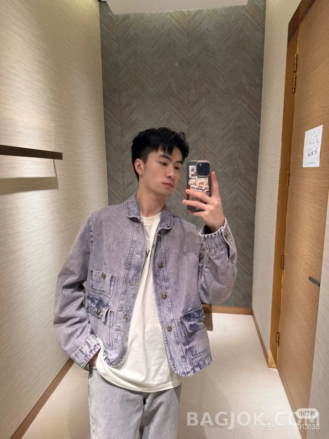 루이비통 루이비통 페이드 자수 워크웨어 데님 자켓 상세 이미지