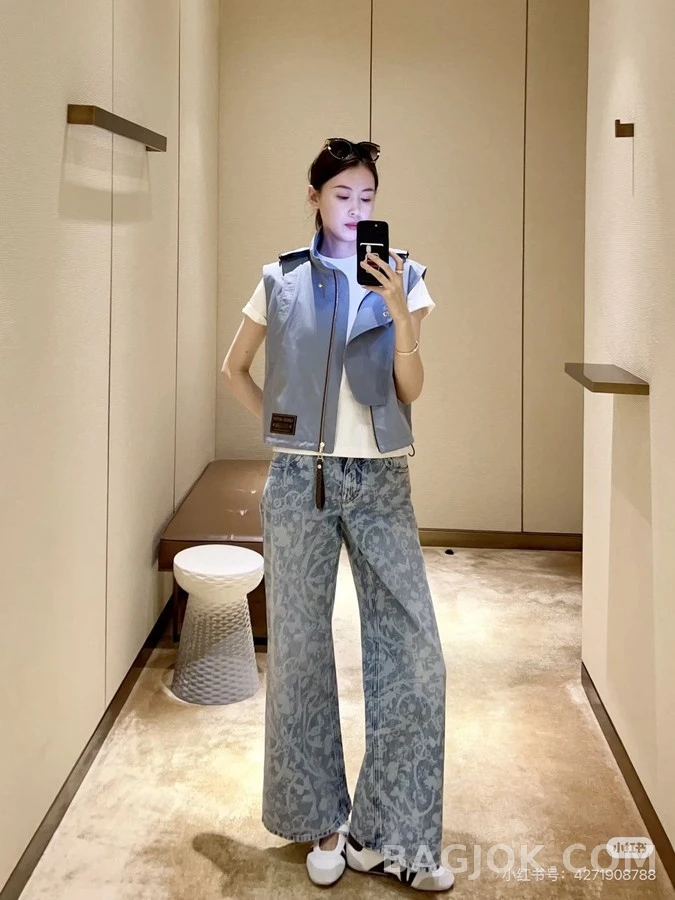 루이비통 루이비통 항해 패턴 와이드 데님 팬츠 상세 이미지