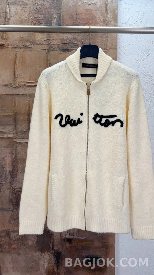 루이비통 루이비통 Vui tton 레터링 울 혼방 집업 니트 상세 이미지