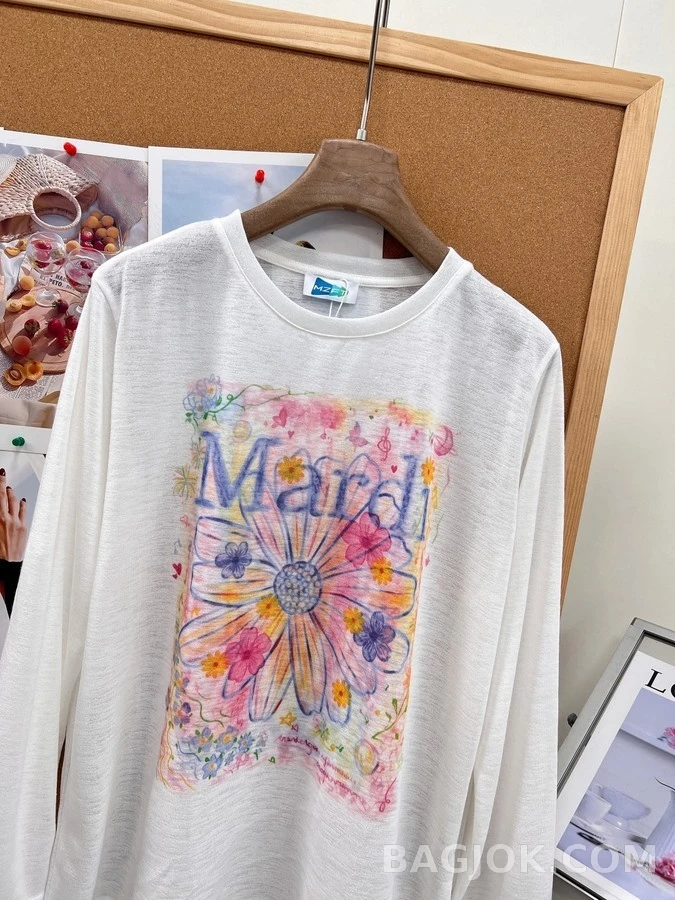 마르니 마르니 수채화 데이지 긴팔 티셔츠 상세 이미지