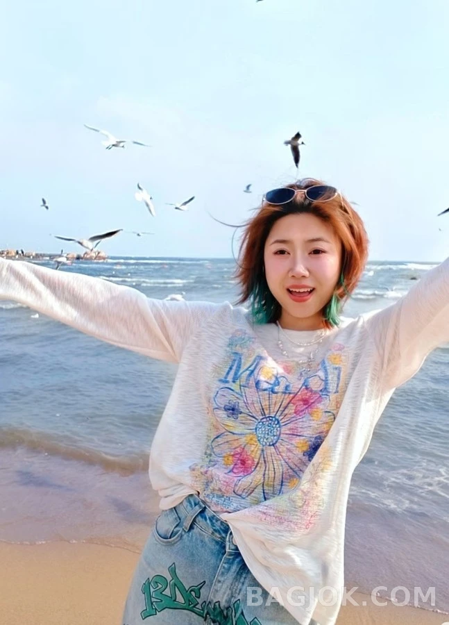 마르니 마르니 수채화 데이지 긴팔 티셔츠 상세 이미지