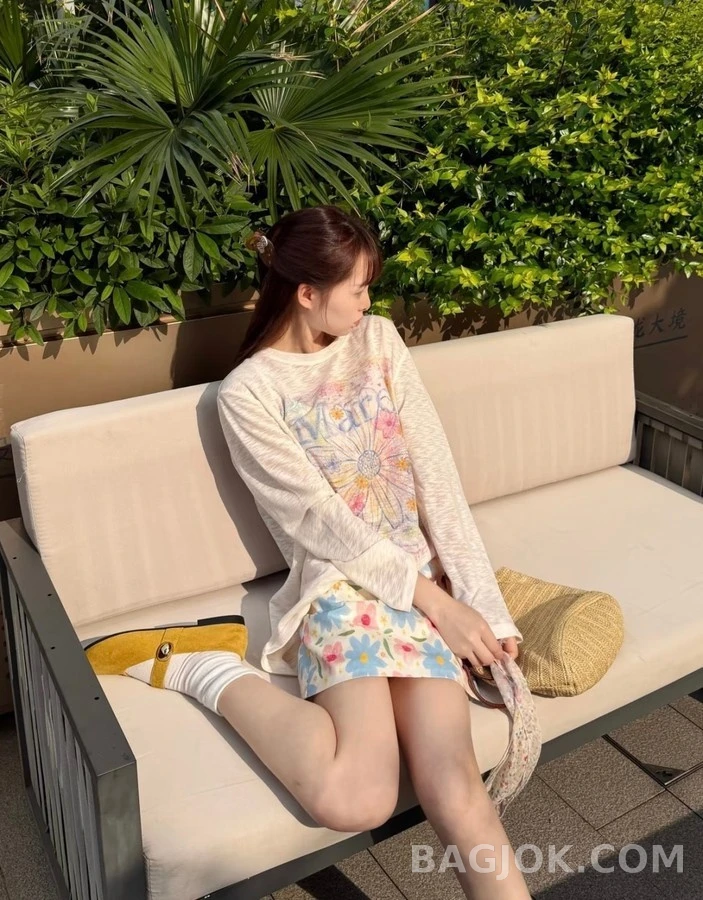 마르니 마르니 수채화 데이지 긴팔 티셔츠 상세 이미지