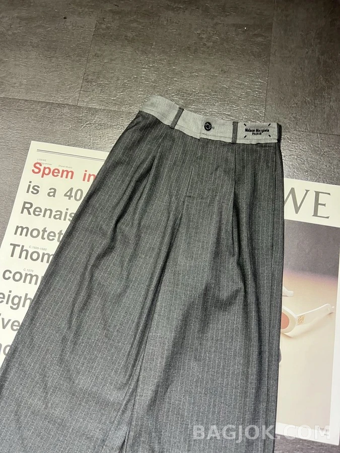 메종 마르지엘라 메종마르지엘라 배색 웨이스트 자수 팬츠 상세 이미지