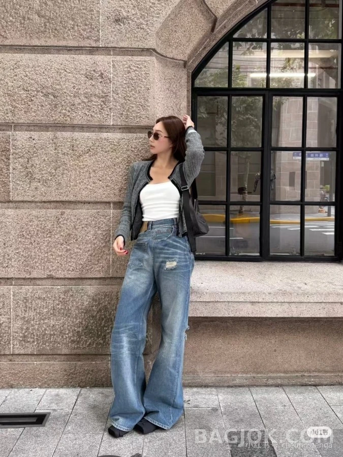메종 마르지엘라 메종마르지엘라 컷아웃 와이드 데님 팬츠 상세 이미지