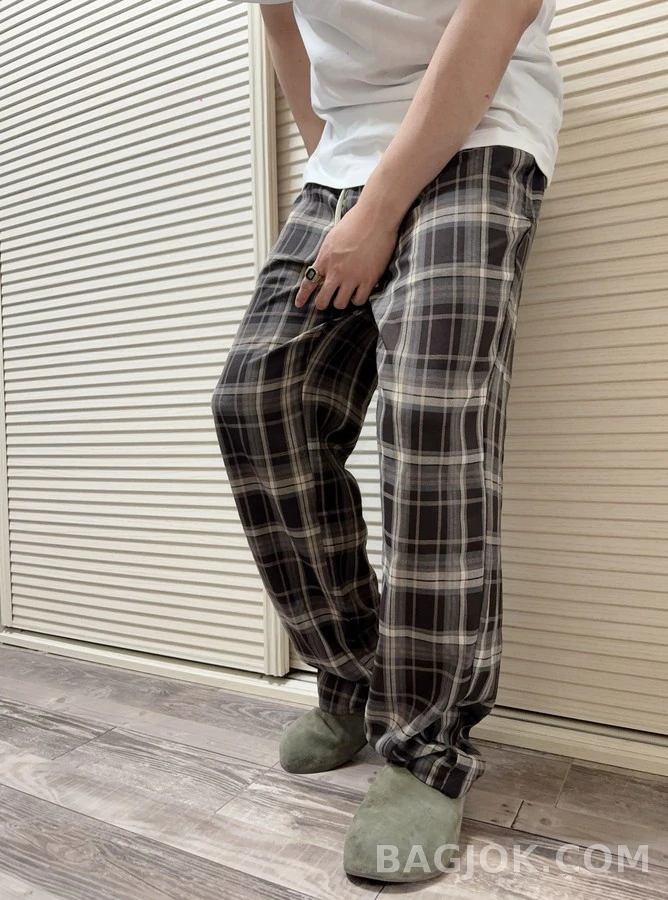 메종 마르지엘라 메종마르지엘라 플래드 드로스트링 와이드 팬츠 상세 이미지