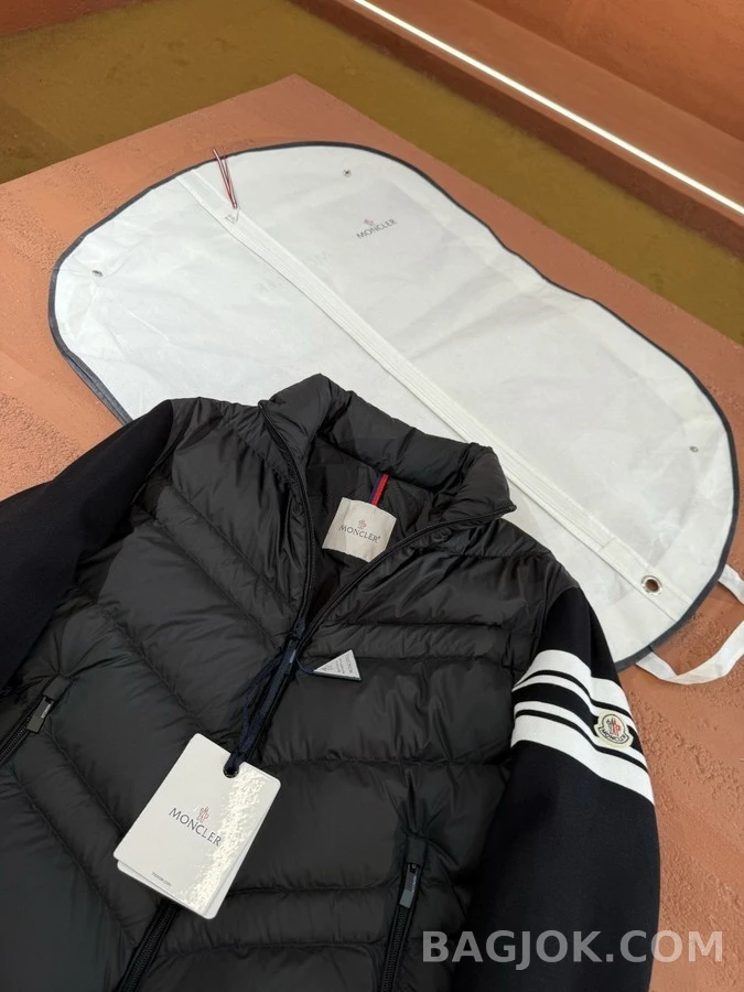 몽클레어 몽클레어 삼선 니트 슬리브 패딩 자켓 상세 이미지