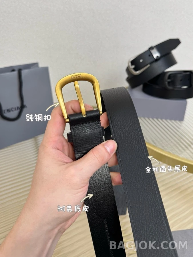 발렌시아가 발렌시아가 로고 레더 벨트 상세 이미지