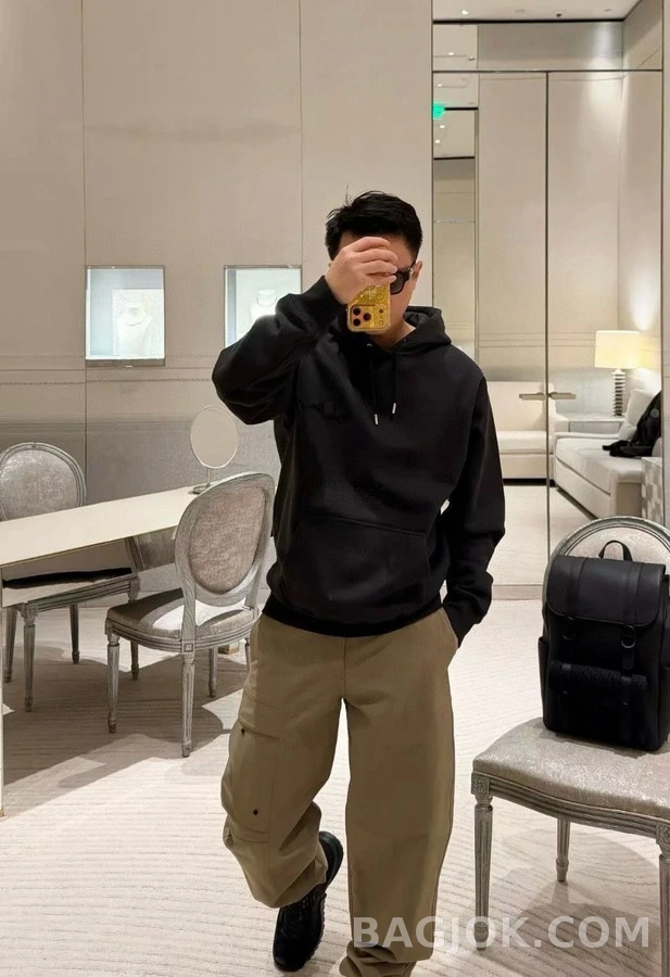 디올 디올 리본 로고 연기 후드 맨투맨 상세 이미지