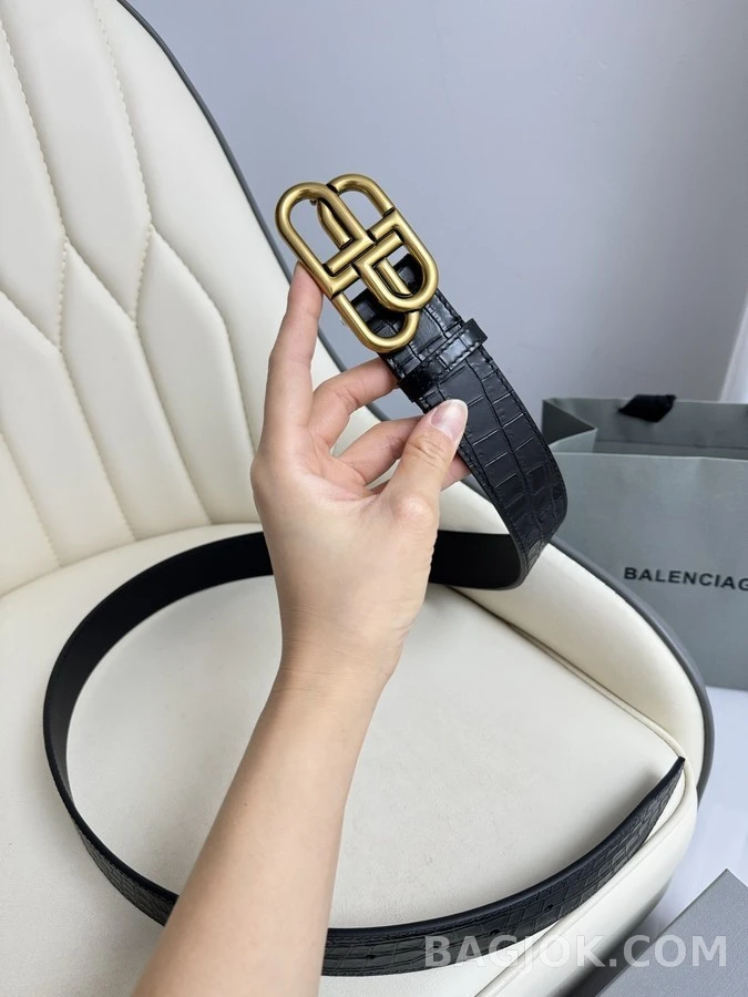 발렌시아가 발렌시아가 버클 악어 엠보 벨트 상세 이미지