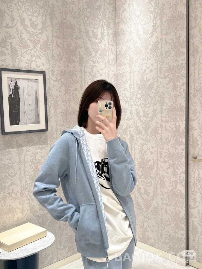 디올 디올 오블리크 패턴 후드 맨투맨 상세 이미지