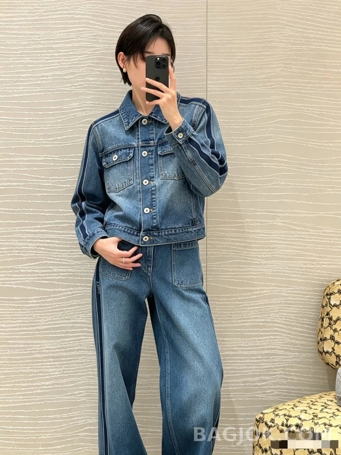 디올 디올 컬러블록 레터링 데님 자켓 상세 이미지