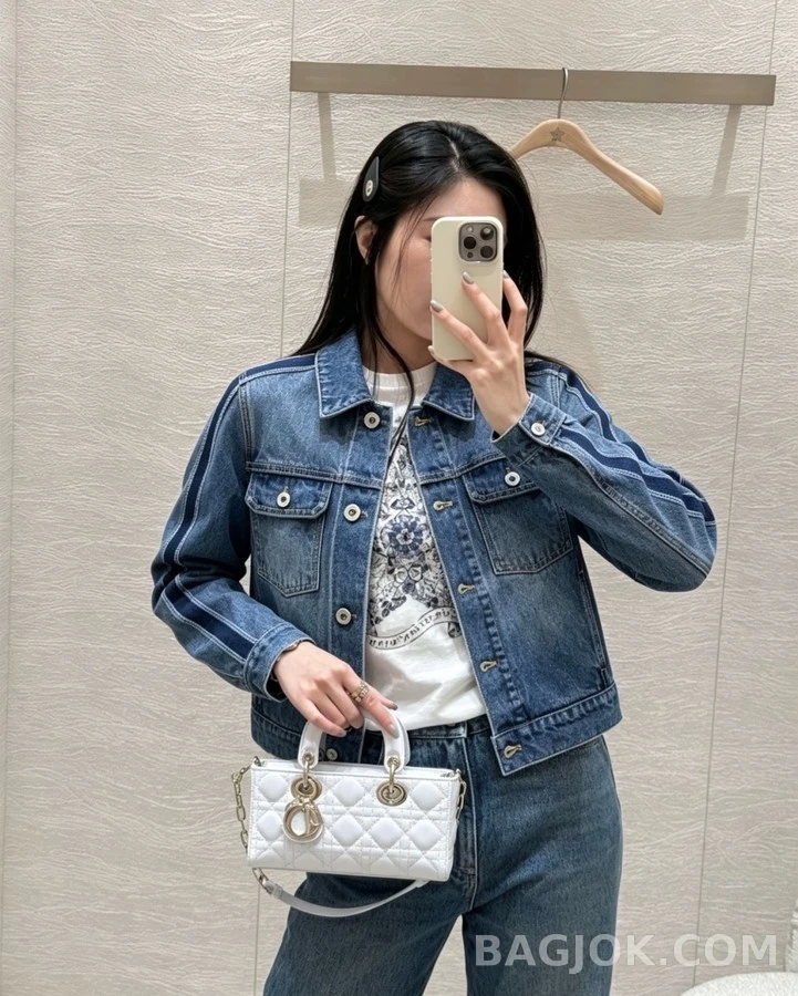 디올 디올 컬러블록 레터링 데님 자켓 상세 이미지
