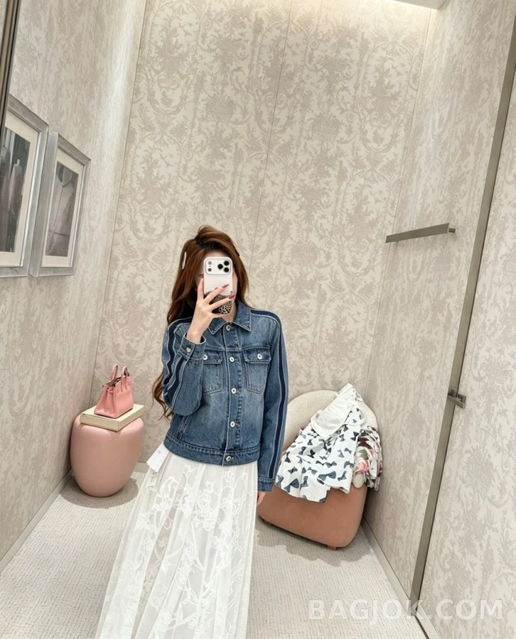 디올 디올 컬러블록 레터링 데님 자켓 상세 이미지