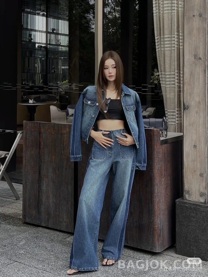 디올 디올 컬러블록 레터링 데님 자켓 상세 이미지