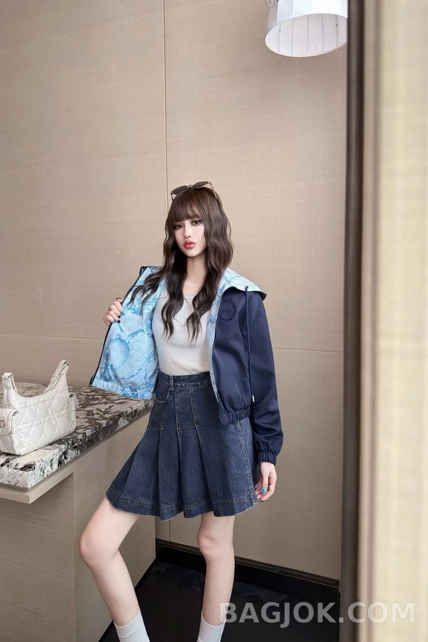 디올 디올 플라워 버드 프린트 양면 후드 집업 상세 이미지