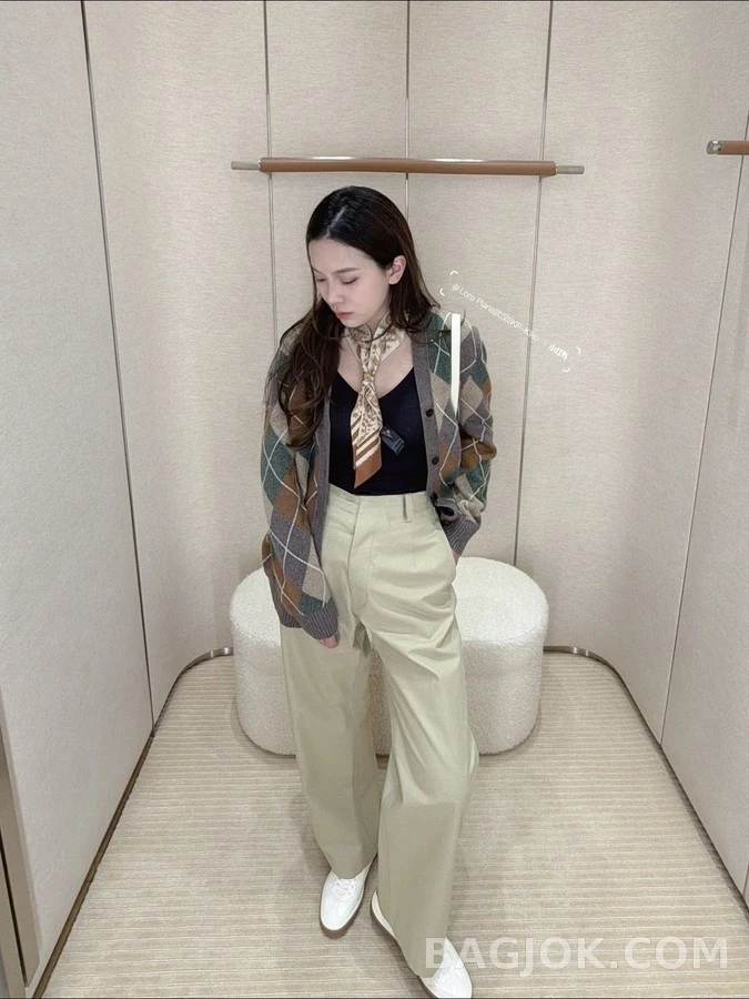 로로피아나 로로피아나 아가일 패턴 가디건 상세 이미지
