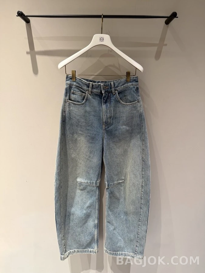 로에베 로에베 아나그램 자수 곡선 패널 와이드 데님 상세 이미지