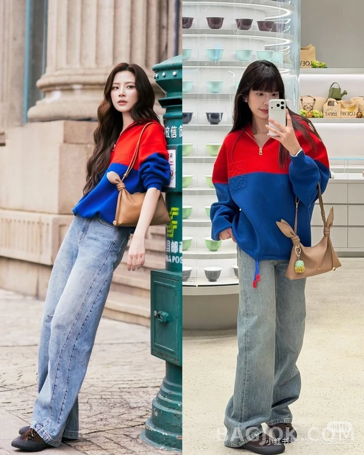 로에베 로에베 컬러 블록 아나그램 하프 집 니트 상세 이미지