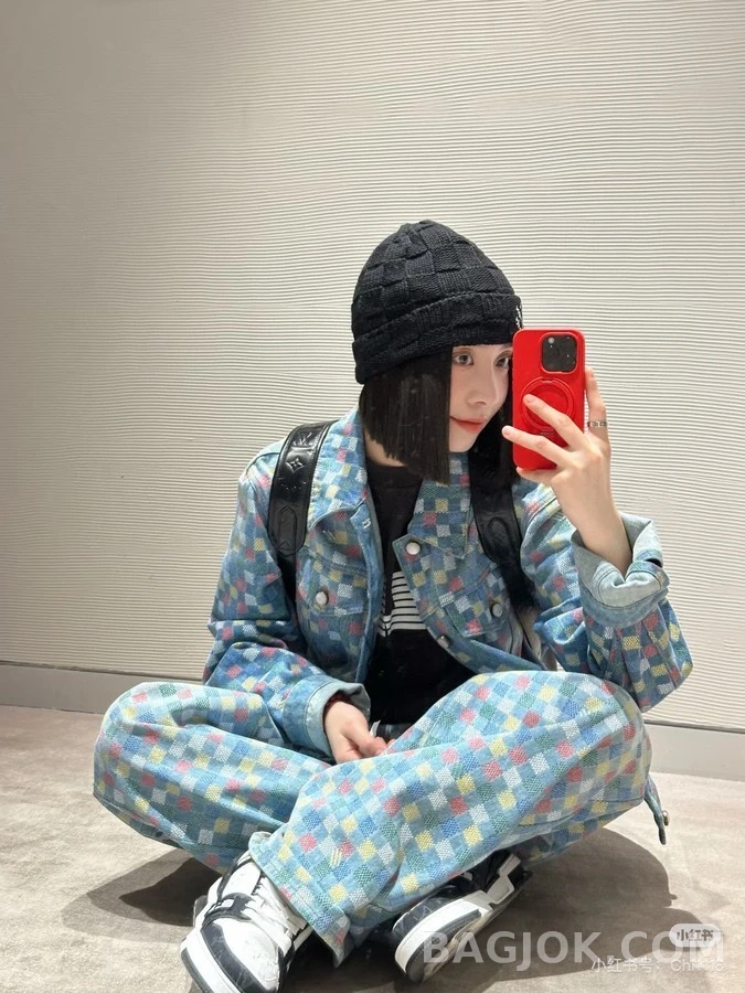 루이비통 루이비통 다미에 체크 데님 팬츠 상세 이미지