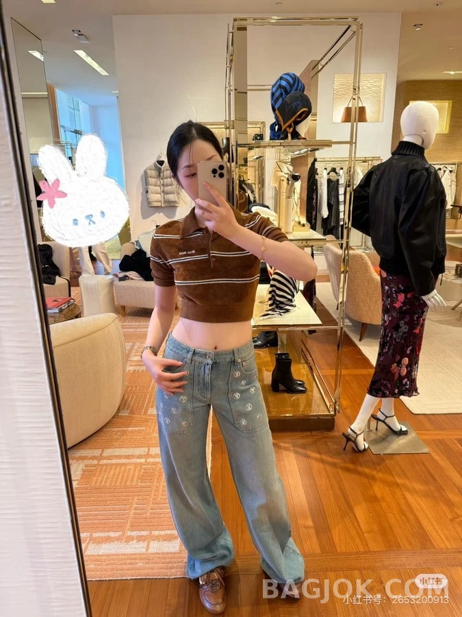 루이비통 루이비통 레터링 엠브로이더리 데님 와이드 팬츠 상세 이미지